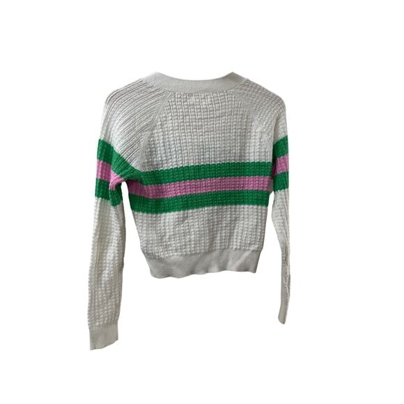 EPIC THREADS White Striped Cardigan SIZE 14 16 Girl’s Green Pink Basic Classic - Picture 6 of 6